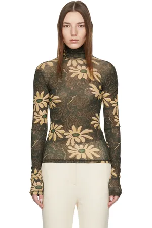 Nanushka Khaki Harri Floral Turtleneck