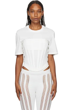 DION LEE White Corset T-Shirt