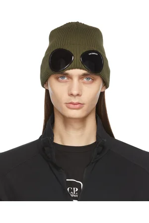 C.P. Company Khaki Cotton Goggle Beanie