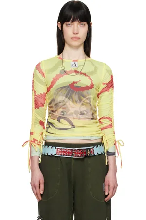 Chopova Lowena Green & Yellow Sam Cat Ballast Long Sleeve T-shirt