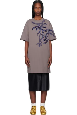 DRIES VAN NOTEN Taupe Embroidered Minidress