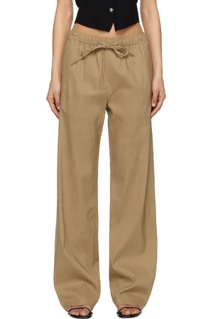 RAG&BONE Tan Logan Linen-Blend Beach Lounge Pants
