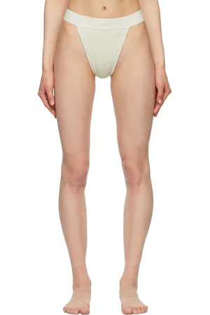 SKIMS Off-White Cotton Rib Thong