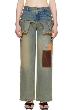 Andersson Bell Blue Patchwork Pleats Skirt Denim Jeans