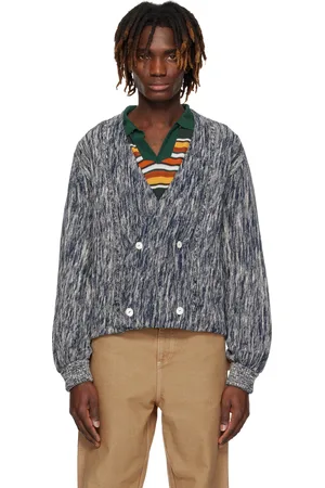 BODE Navy Double-Breasted Cardigan