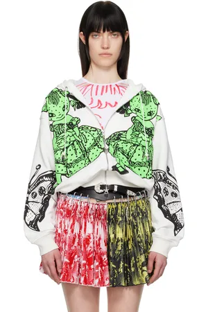 Chopova Lowena White Double Dotty Zip Hoodie