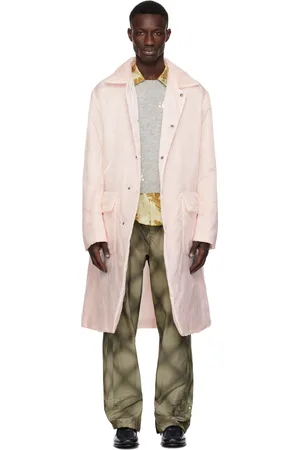 DRIES VAN NOTEN Pink Loose Fit Mac Coat