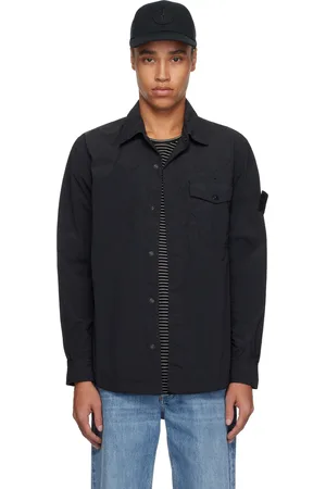 Stone Island Black Nylon Smerigliato Ghost Overshirt