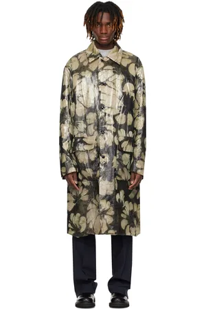 DRIES VAN NOTEN Green Loose Fit Mac Coat