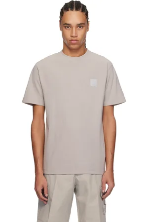 Stone Island Gray Crepe Cotton Jersey Ghost T-shirt