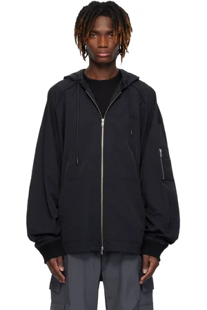 JUUN.J Nylon Puckering Zip-Up Hoodie