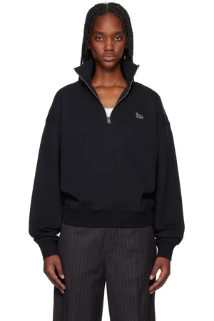 Maison Kitsuné Black Baby Fox Patch Half Zip Sweatshirt