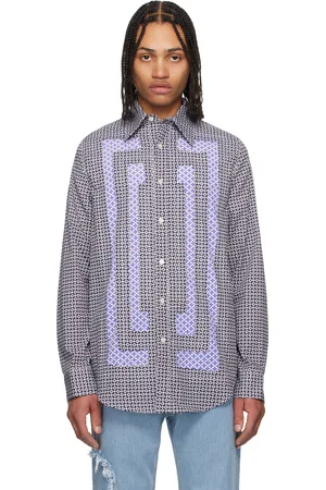 Edward Cuming Navy Flower Cotton 