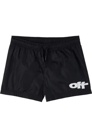 OFF-WHITE Kids Black Off Split Swim Shorts
