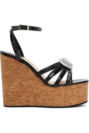 Mach & Mach Double Heart Wedge Heeled Sandals