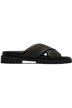 OFF-WHITE Khaki & Black Chicago Crisscross Sandals