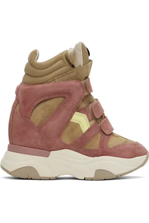 Isabel Marant Beige & Pink Balskee Sneakers