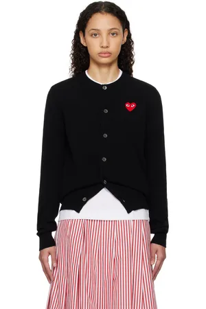 Comme des Garçons Black Red Heart Cardigan