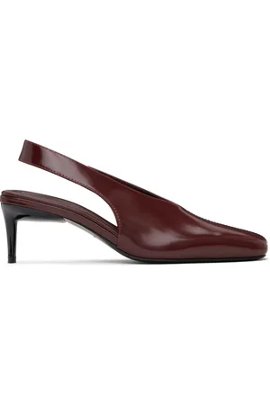 St Agni Burgundy Square Toe Sling Back Heels