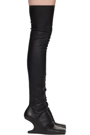 Rick Owens Black Cantilever Tall Boots