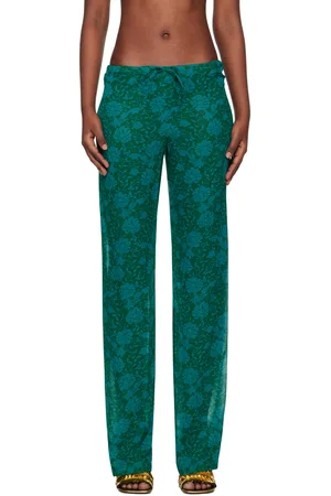 DRIES VAN NOTEN Blue & Green Paisley Pattern Trousers