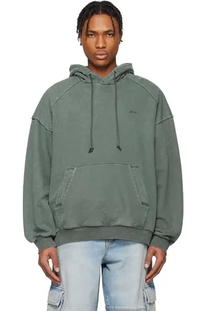 JUUN.J Blue Language Lettering Embroidery Dyed Hoodie