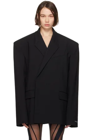 MUGLER Black Oversized Tailoring Blazer