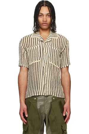 Andersson Bell Off-White & Black Sheer Stripe Knit Shirt