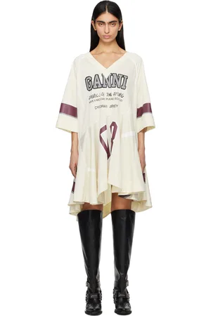 Ganni Off-White Future Mesh Oversized Minidress
