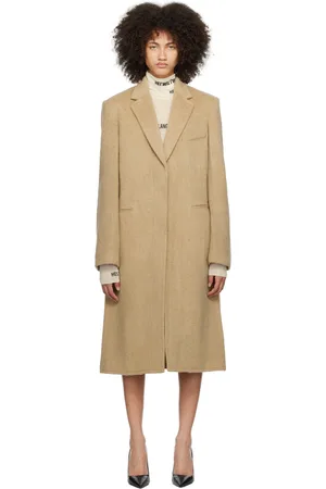 Helmut Lang Tan Notched Lapel Coat