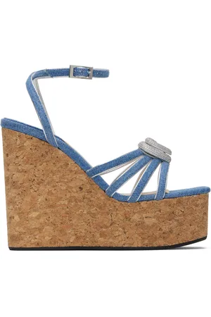 Mach & Mach Double Heart Wedge Heeled Sandals