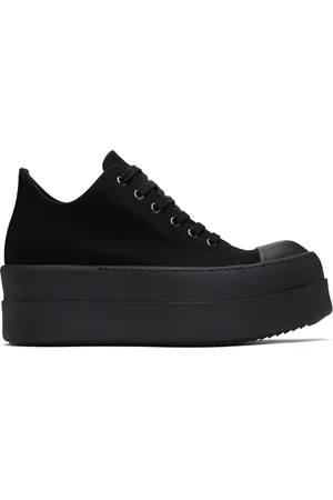 Rick Owens Black Hollywood Double Bumper Low Sneaks Sneakers
