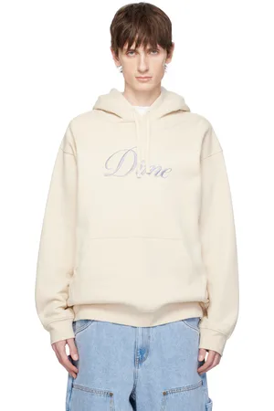 DIME Beige Cursive Logo Hoodie