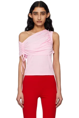 Kijun Shirring One Shoulder Top