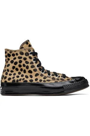 Converse Tan & Black Chuck 70 Pony Hair Sneakers