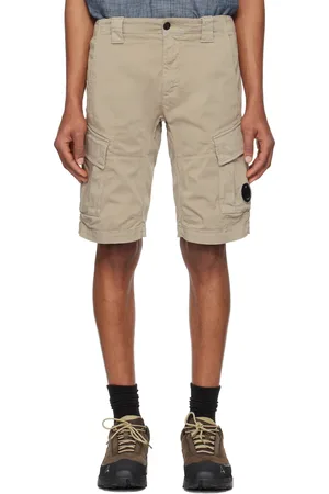 C.P. Company Beige Stretch Sateen Cargo Shorts