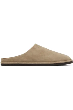 Auralee Beige Leather Mules