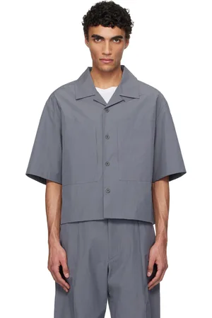 AMOMENTO Gray Pocket Half Shirt