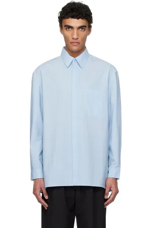AMOMENTO Blue Square Pocket Oversized Shirt