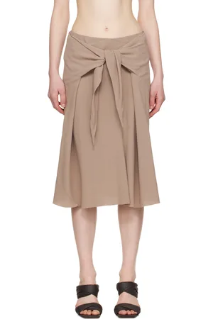Rick Owens Taupe Hollywood Strutter Midi Skirt