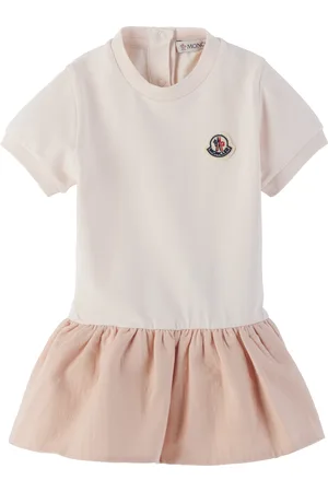 Moncler Baby Pink Gathered Cotton Dress