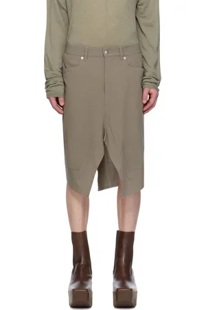 Rick Owens Gray Hollywood Slivered Skirt