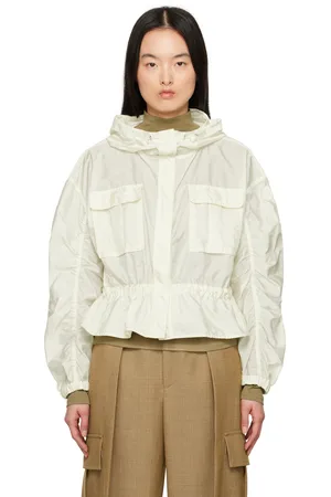 Moncler Off-White Curton Hooded Peplum Jacket