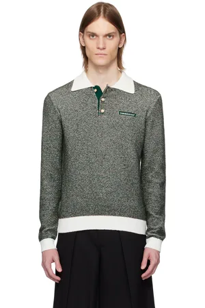 Casablanca Green & Brown Boucle Stripe Polo