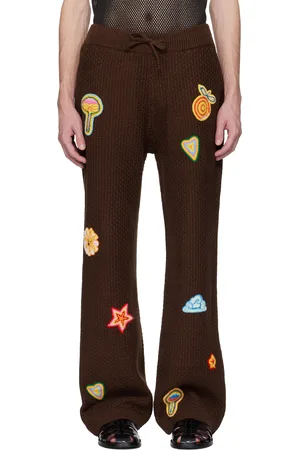 Casablanca Motif Crochet Sweatpants