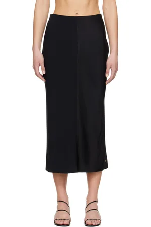Ami Black Straight Midi Skirt