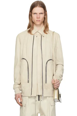 Rick Owens Off-White Hollywood Bauhaus Leather Flight Jacket