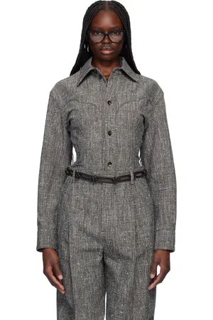 Bottega Veneta Gray Melange Viscose & Silk Shirt