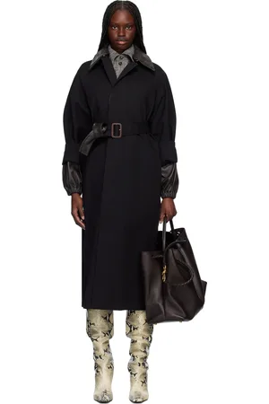 Bottega Veneta Black Cotton Trench Coat