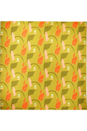 Cold Picnic Green & Khaki Aviary Early Spring Late Summer King Quilt